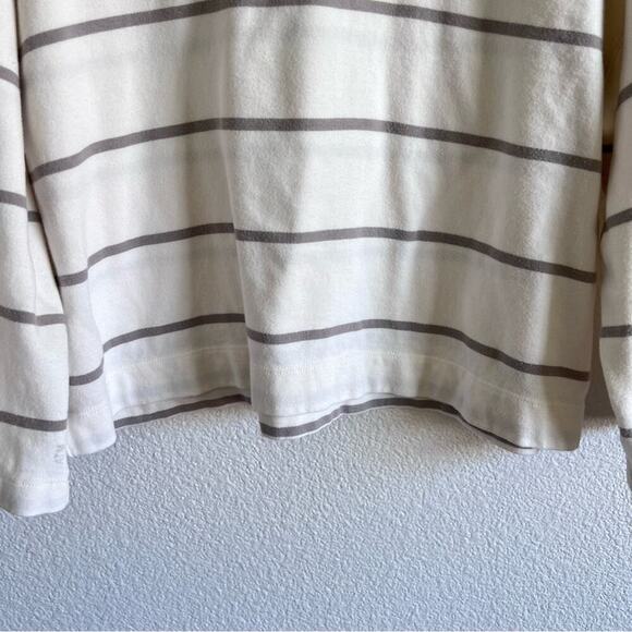 ATM Anthony Thomas Melillo Plaited Jersey Stripe Sweatshirt - Chalk Smoke White - Picture 4 of 16